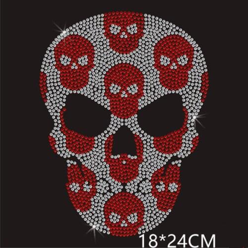 SKull rhinestones motif hot fix rhinestone applique hot fix rhinestone transfer motifs designs iron on transfer