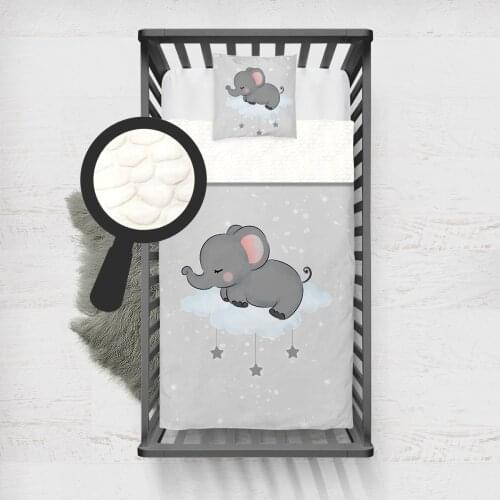 Kids Minky Blanket Super Soft and Warm Baby Blankets Children for Couch and Bed Elephant Sleeping on the Cloud Model 067