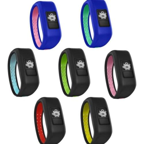 Double Color Breathable Silicone Strap for Garmin Vivofit3 Vivofit JR Fashion Sports Wristband Smart Watch Band for Garmin JR2