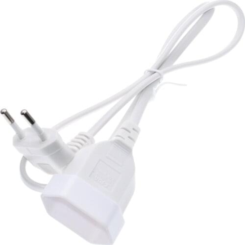 Europea 90 Degree Male Plug To Female Socket Power Extension Cable For PC Computer PDU 0.3m/0.6m EU 2Prong Bend Angled Cord