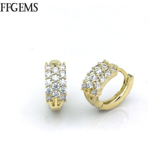 FFGems 925 Silver Earring Sterling Zircon Elegant Fine Jewelry For Women Lady Engagement Wedding Party Gift Box