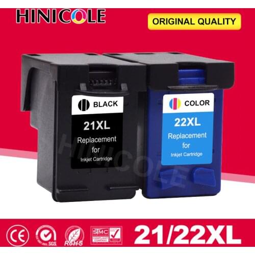 HINICOLE Cartridge for hp 21 22 for hp21 hp22 Ink cartridges for hp Deskjet F2180 F2200 F2280 F4180 F300 F380 380 D2300 printers