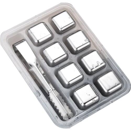 Stainless Steel Ice Cubes, Reusable Chilling Stones for Whiskey Wine, Keep Your Drink Cold Longer