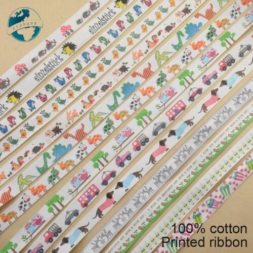 15mm width 14 pattern printed ribbons cotton Grosgrain ribbon lace satin ribbons DIY hairbow accessories gift package trim#4003
