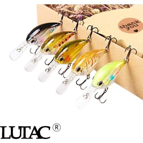 LUTAC 60mm 5.8g Mini crank hardplastic fishing bait artificial lure fishing carp bass Fishing Tackle