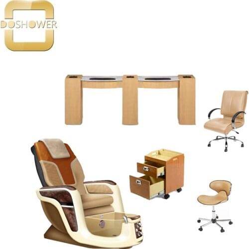 Doshower salon furniture of full body massage chair with massage table