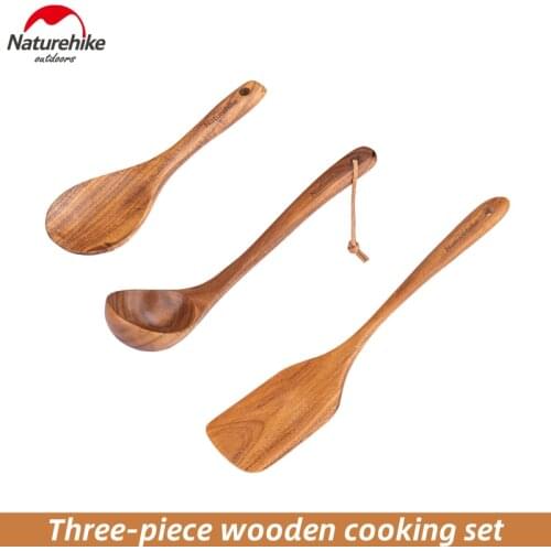 Naturehike New Teak Natural Wood Tableware Spoon Colander Spoon Special Nano Soup Skimmer Cooking Spoon Wooden Kitchen Tool Kit