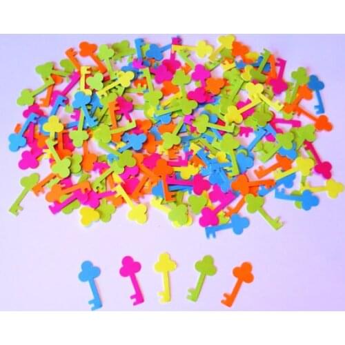 Neon Key Confetti wedding birthday bridal baby shower party Table decor scrapbooking Confettis