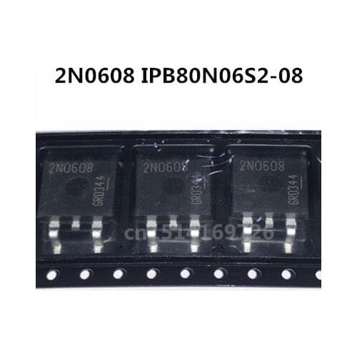 Original New / 5pcs / 2N0608 IPB80N06S2-08 TO-263 80V 55A