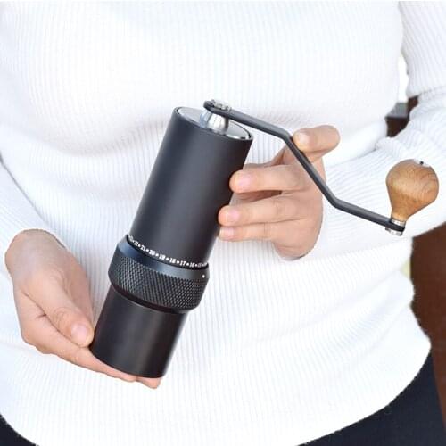 Portable manual coffee grinder 304 stainless steel burr coffee mill adjustable external regulator