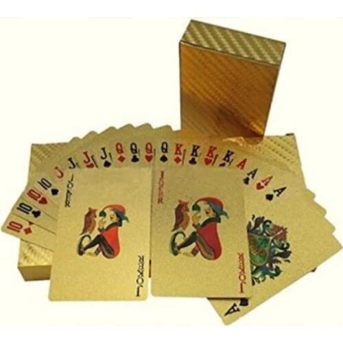 PVC Gold Sarı İskambil Kağıdı Özel Seri Oyun Esnek Su Geçirmez