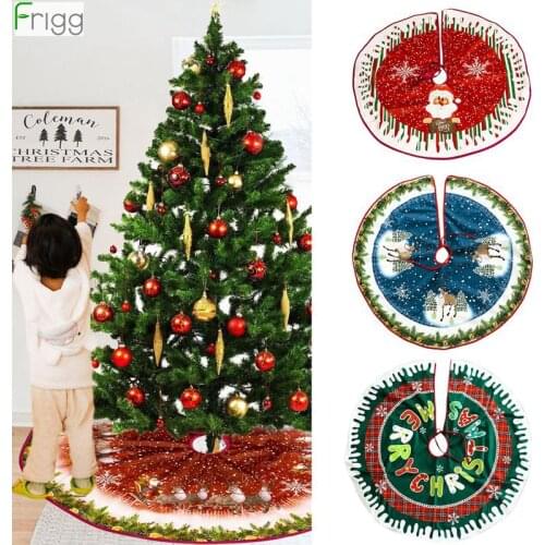Santa Claus 2020 Christmas Tree Skirt Faux Fur Merry Christmas Decorations For Home Ornaments Xmas Tree Decor Navidad New Year