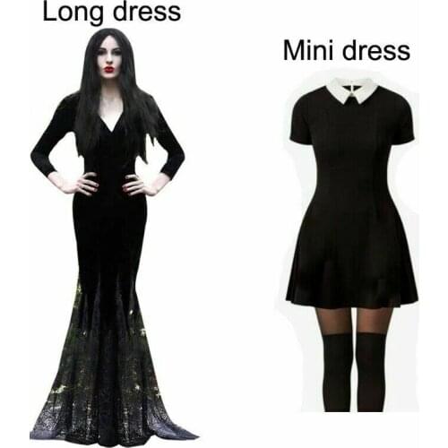 Sexy Womens Black Slim Mermaid Lace Dress Gothic Punk Halloween Cosplay Costume