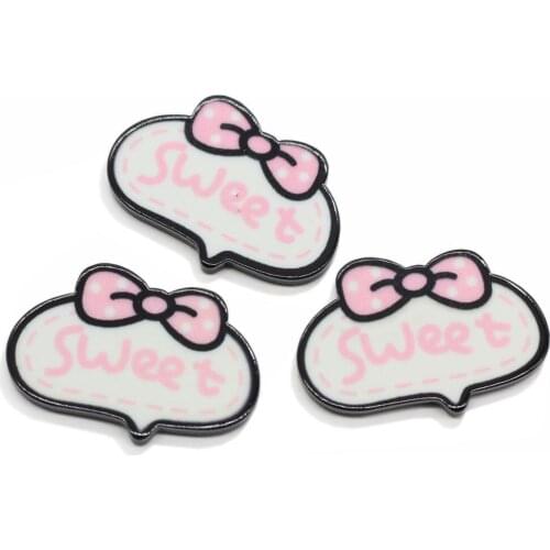 Cute Cartoon Letters Sweet Bowtie Cloud Flatback Planar Resin Cabochon DIY Crafts For Mobile Phone Decoration Accessories