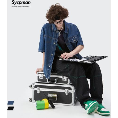 SYCPMAN Mens Denim Shirts