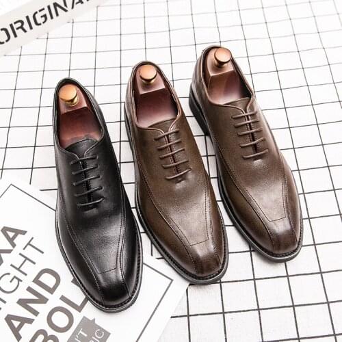 Fashion Slip On Men Dress Shoes Oxfords Fashion Business Dress Men Shoes Classic Leather Suits Shoes Big Size