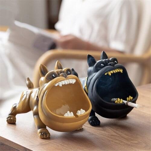 Creative Bulldog Ashtray Snake Key Storage Box Animals Living Room Desktop Home Decoration Ceramic Craft Smoking Tool Mens Gift
