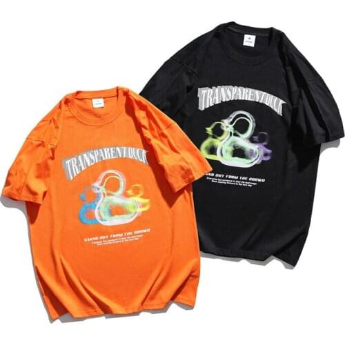 Street Hip-hop Reflective Tee Summer New Couples Short Sleeve Round Neck Trend Loose T-shirts for Men and Women gothic