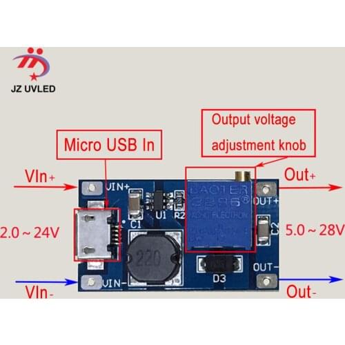 USB Power module for 275nm UVC Lamp 8mm flashlight circuit board UV disinfection equipment LED Deep violet ultraviolet lights