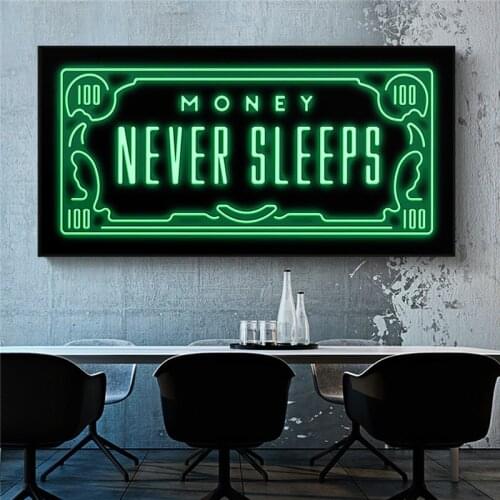 Green Flash Money Modern Pop Culture Money Style Street Art Inspirational Wall Art Canvas Wall Picture for Home Decor Cuadros