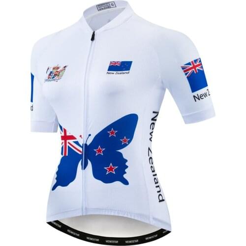 New Zealand Womens Cycling Jerseys girls Summer Short Sleeve Bicycle Road MTB bike Shirt Outdoor Sports Ropa ciclismo Clothing