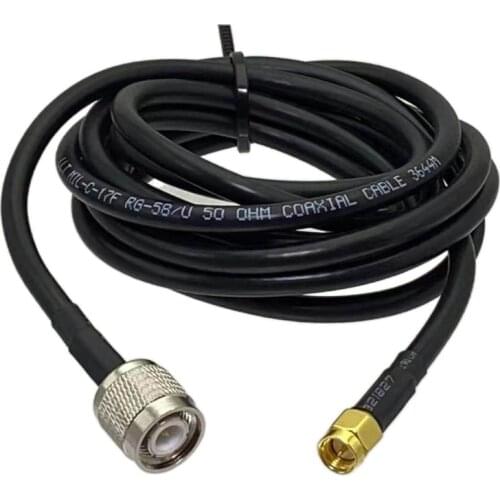 1Pcs RG58 TNC Male plug to SMA Male Type Connector RF Coaxial Jumper Pigtail Extension Cable 4inch~50M