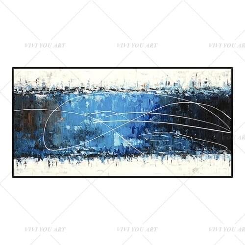 100% Handmade Color Red Blue White Abstract Painting Modern Art Picture For Living Room Modern Cuadros Canvas Art High Quality
