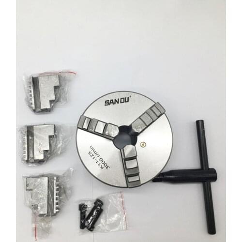 125mm 5 " 3 Jaw Self Centering Lathe Chuck SANOU K11-125 Metal Scroll Chucks for Drilling Milling Machine