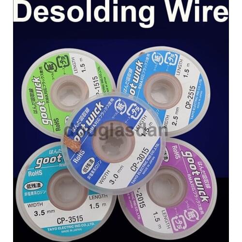 Hot 5Pcs Soldering Wick Remover Desoldering Braid Wire Sucker Cable Fluxed Flux PCB Repair