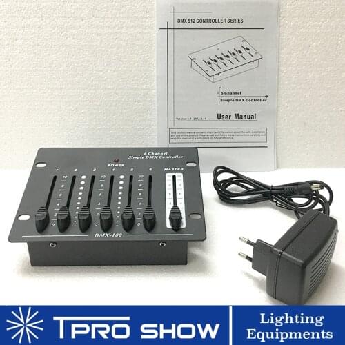 6CH Dmx512 Controller Portable DJ Console DJ Equipment For 6 Channels Stage Lighting Effect LED Par Laser Light CO2 Jet Machines