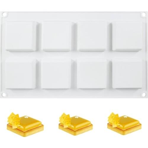 8 Holes Silicone Mold Square Cake Mold Cake Decorating Tools For Baking Truffle Chocolates Dessert Mould
