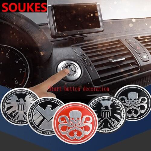 Aluminum Car Internal Start Stop Switch Button Sticker For Ford ranger Mondeo Kuga Fiat 500 Abarth Nissan Ashqai J11 Juke Jeep