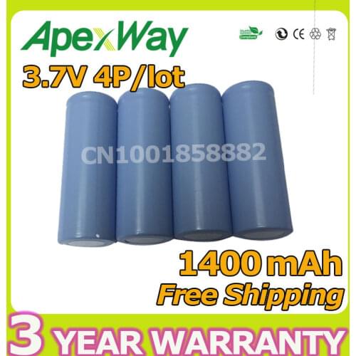 Apexway 4 PCS/lot 1400mAh 3.7V 18500 Battery For Flashlight electric remote control toys batteries rechargeable 600 times