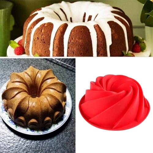Large Swirl Cake Bread Pastry Mold Silicone Reusable Mold Pan Bakeware DIY Mould