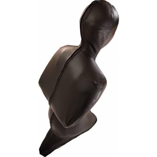 111111 Patent Leather Full Body Bondage Harness Force Slave Kneel Prisoner Overalls Erotic Costume Bodysuit Unisex Sexy Lingerie