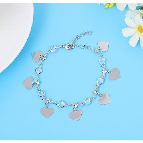 Heart Pendant Anklet Foot Chain Summer Yoga Beach Leg Bracelet Charm Anklets Jewelry Gift For Valentines Day Foot Chain