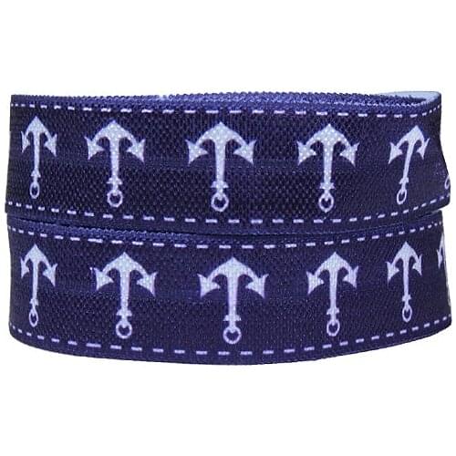 FLRA ElasticWholesale blue anchor fold over elastic ribbon