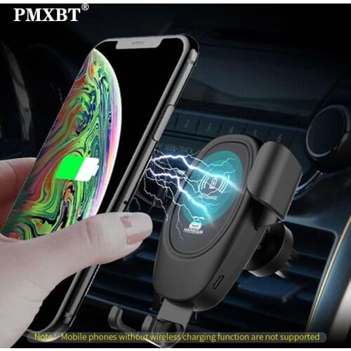 Gravity Wireless Charger Car Phone Holder Mount Dashboard/Air Vent Auto Clamping 10W Fast Charging For Iphone Smartphone Bracket