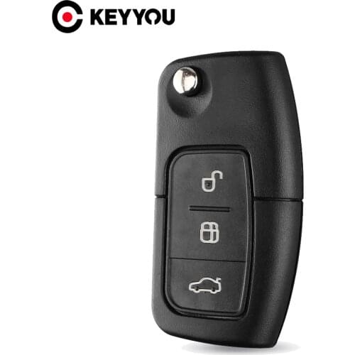 KEYYOU Uncut HU101 Blade 4D63/4D60 Chip Vehicle Flip Key Car Remote Key DIY 433MHz For Ford Fusion Focus Mondeo Fiesta Galaxy