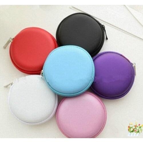 Leather Flip Cover Smartphone White EVA Earphone Bags Cases Protective Case For Earphone G6 Random Color