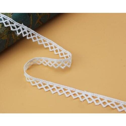 1Yards Embroidery Lace Ribbon Wide 1cm Cotton Lace Trim Tulle Laces Applique Craft Sewing Accessories Lace Fabric Wedding QW13