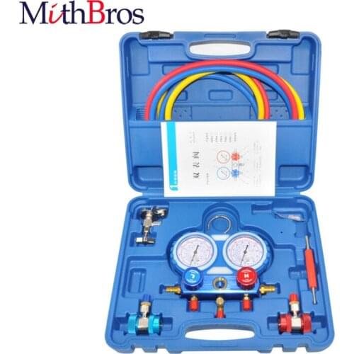 Air Conditioning Pressure Manifold Gauge Hose Kit for R134A R22 Refrigerant Pressure Gauge Car Air Condition Refrigerant Gaug