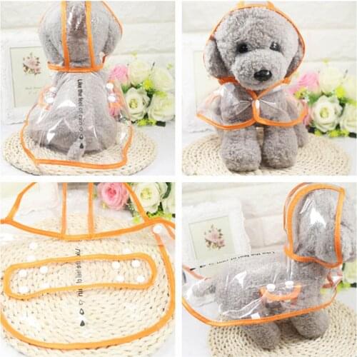 Transparent Rain Coat Fashion Pet Clothes Dog Raincoat Waterproof Pets Raincoats Small Dogs Clothing XS-2XL