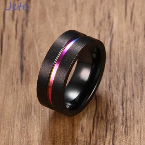Ring Jewelry European and American Style Men Fashion Trend Titanium Steel Interlock Ring Jewelry