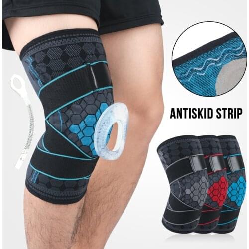 New 1 Pair Elastic Sports Knee Support Use Springs To Relieve Load Massage With O-Rings And Use Bandages To Increase Pressure