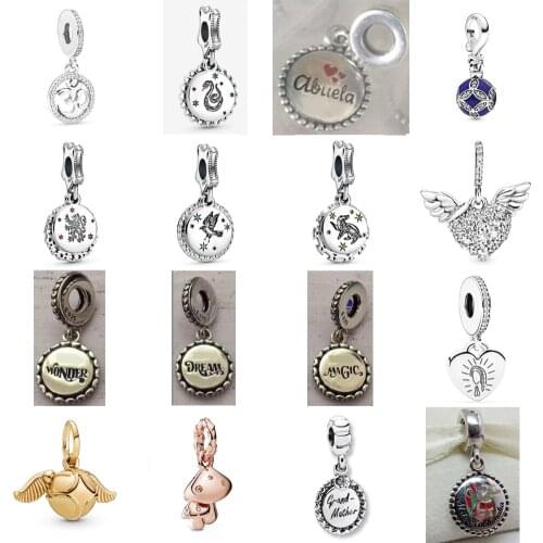 NEW 2021 100% 925 Sterling Silver Angel Love Mushroom Charm Pendant Fit DIY Original Bracelet Fshion Jewelry Gift