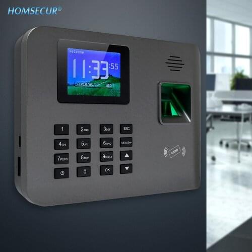 HOMSECUR Remote Access Biometric Fingerprint Attendance Time Clock With RFID Card Reader