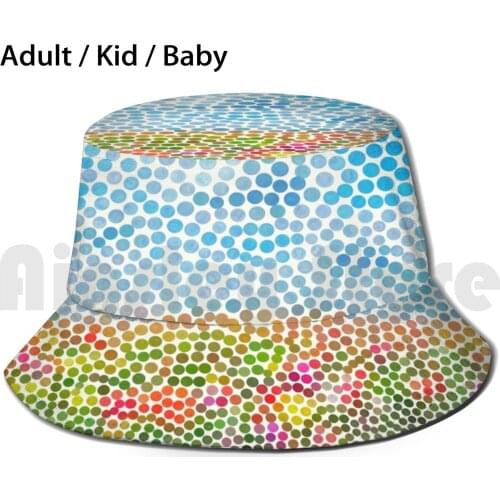 Flowering Field Bucket Hat Adult kid baby Beach Sun Hats Flower Flowers Pointillism Artistic Hope Love Joy Hopeful Resist