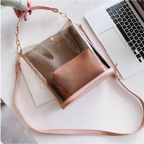 PVC Jelly Luxury Design Handbags Wallet Bags 2021 Female Shopper Casual Fashion Purses Solid Color Large Capacity Messenger Bag