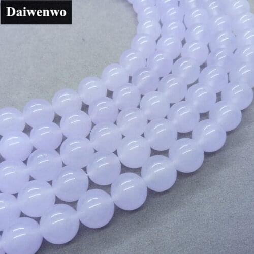 Light Purple Chalcedony Beads 4-10mm Round Natural Loose Stone Bead Diy Jewelry